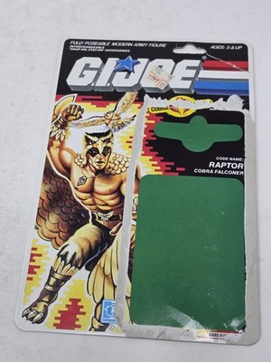 Raptor 1987 G.I. JOE COBRA Vintage Original CARD BACK Full Minor Loss