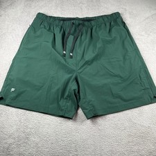Fabletics Mens Training Shorts Green Elastic Waist Zipper Pockets 36 XXL 7in