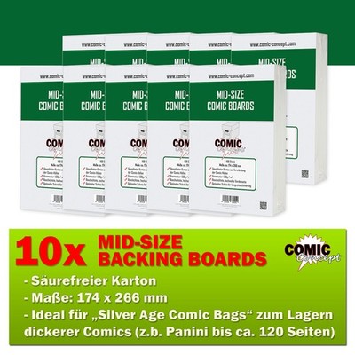 1000x Comic Concept Mid-Size Boards Hüllenverstärkung (174 x 266 mm)