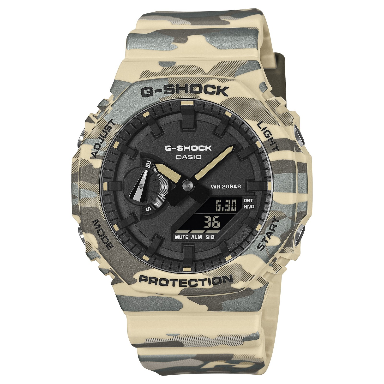 Wristwatch CASIO G-SHOCK GA-2100CM-5AER Silicone Camouflage Sub 200mt