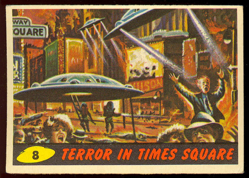 1962 Topps Mars Attacks #8 Terror in Times Square — TAG (grade unconfirmed)