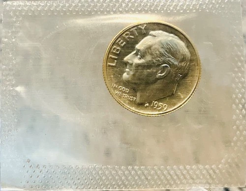 1959 Roosevelt Dime  Silver Proof in original Mint Cello #70