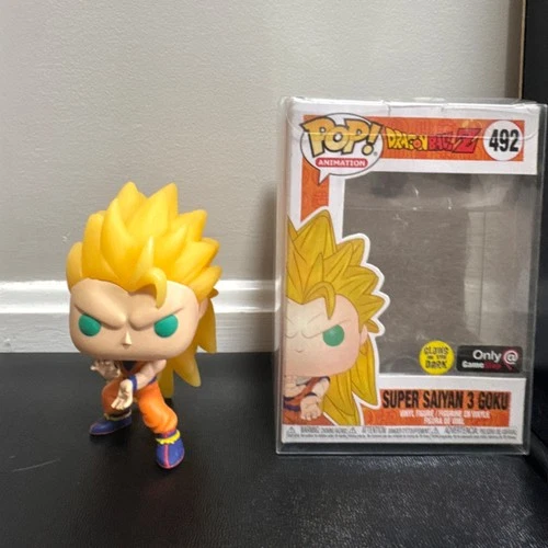 Funko Pop! Vinyl Dragon Ball Z Super Saiyan 3 Goku #492 GameStop Exclusive Glows