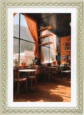 Golden State Art, 13X19 Ornate Finish Photo Frame 13x19, Beige,Silver,White