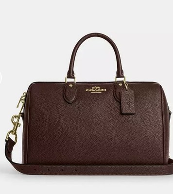 NWT Coach Rowan Large Satchel Bag Shoulder Bag in Leather/Gold/Maple CES11