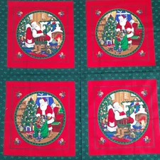 Cranston Fabric Panel Christmas Traditional Santa Pillow Quilting Applique 36x44