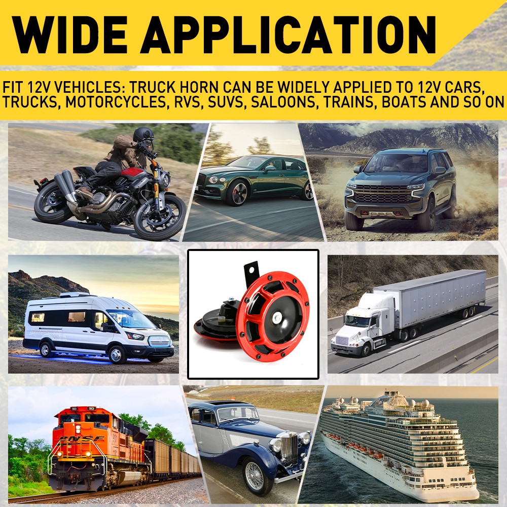 2PCS 115DB Super  Loud Compact Electric Blast Tone Car Air Horn Kit 12V USA