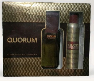 Quorum by Antonio Puig for Men 2 PC Set: 3.4 oz EDT Spray + 5.1 oz Deodorant Sp