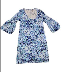 Lilly Pulitzer Carlile Dress Iris Blue High Maintenance Med Flwrs Lions
