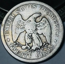 1875 S Twenty Cent Piece 20C Ungraded Circulated 90% Silver US Coin CC30306