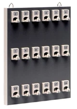Key Rack, #18PGS with 18 Numbered Hooks for Small Businesses or Residential (...