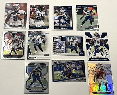 Bobby Wagner LOT (11) 2012-2024. SILVER HOLO, Insert, Base. 'Hawks & Commanders