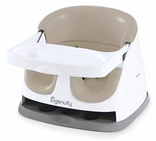 Ingenuity Baby Booster Seat w/ Removable Tray White Gray Beige