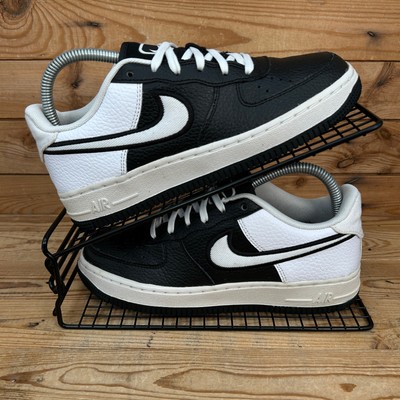 Nike Turnschuhe Damen UK 4,5 Air Force 1 Low Schwarz Weiß Leder Freizeitschuhe GS