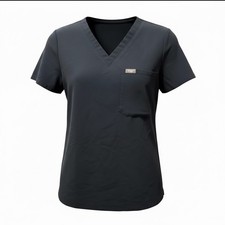 FIGS Catarina One-Pocket Scrub Top Blue Stretch Medical Uniform Women  s Size M