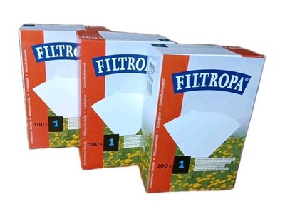 Por Over Coffee filters No. 1, White 100 Count X 4 Filtropa  Tea 