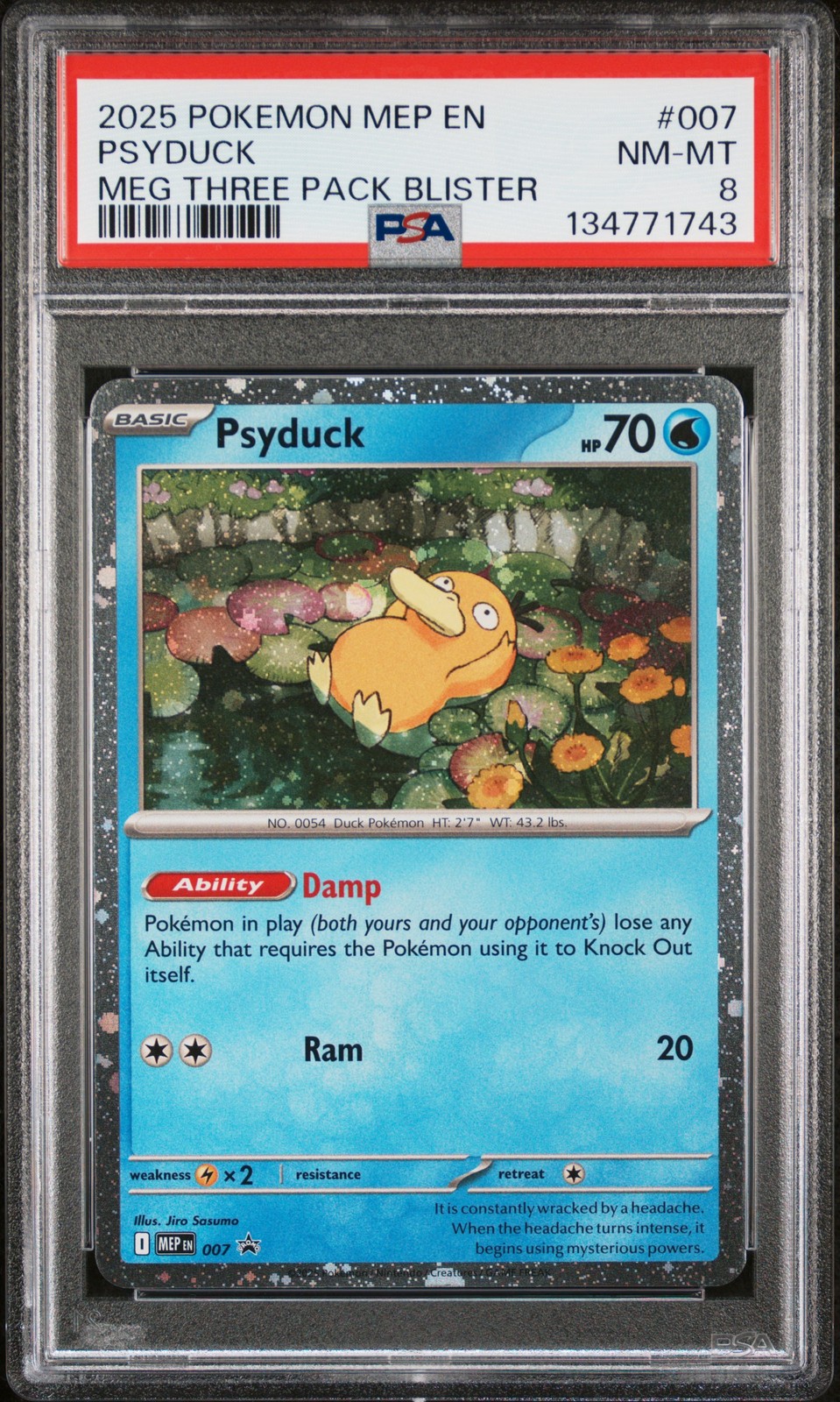 2025 POKEMON MEP EN-ME BLACK STAR PROMO #007 PSYDUCK PSA 8