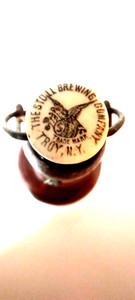 PRE-PRO STOLL BIREWING BEER PORCELAIN STOPPER BOTTLE TROY, N.Y.