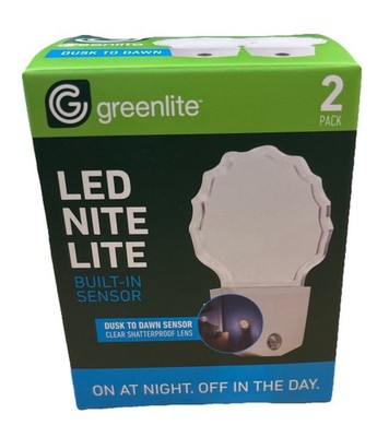 Greenlite LED Nite Lite 2-Pack- On at Night, Off in the Day- Dusk to Dawn Sensor