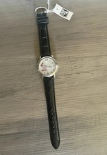    NWT Vintage Disney Time Works Mickey Mouse Watch   Black Croc-Style Band XMAS