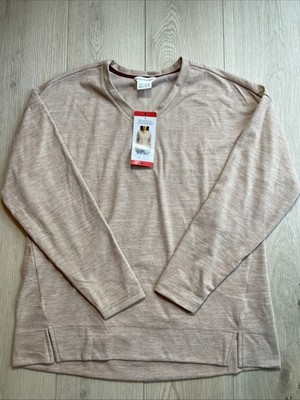 Boston Traders Women's V-Neck Long Sleeve Pullover Tan Size Medium NEW