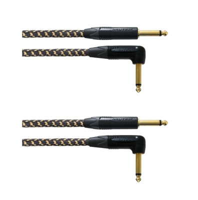 Cordial CXI PR-EDI25 Kabel 2 Set für Instrumente & Gitarren, 90°Klinke, schwarz