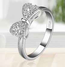 925 Sterling Silver Knot Ring Size 9 Cubic Zirconia Stones BRAND NEW