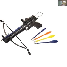 Lightweight 50LB Tactical Crusader Pistol Crossbow Gun with 5 Bolts - Black