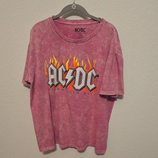 AC/DC Highway to Hell Pink Flame T-Shirt Size L/G 100% Cotton