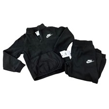Nike Kids Tracksuit Set Black 2 Piece Jogger Sweatsuit Size 6 NWT