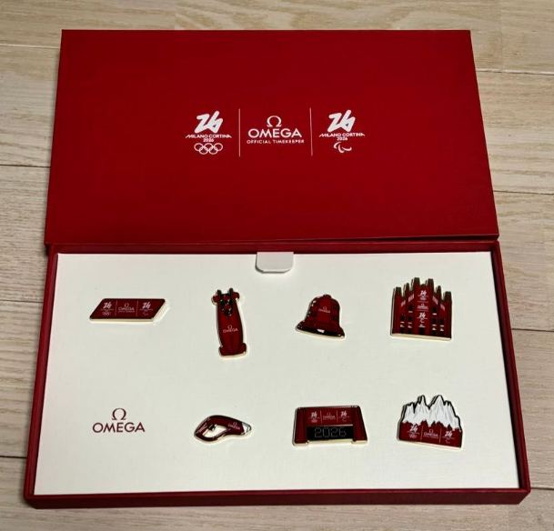OMEGA オメガ 五輪2026 ピンバッジセット 非売品 OMEGA Milano Cortina Official 2026 Olympics Limited Pin Badge Not