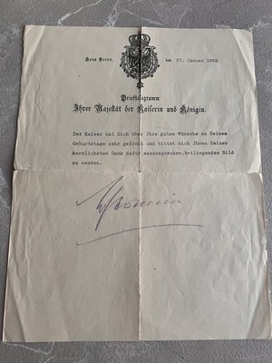 Kaiserin Hermine - Original signiert - Ehefrau Wilhelm II