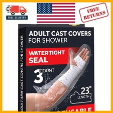 100 Waterproof Cast Covers for Shower Arm - 3pk Reusable Adult Arm Protectors