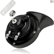 Super Loud Car Snail Horns, 12V 300DB Durable Car Horn Kit, High Low Black 1 PCS