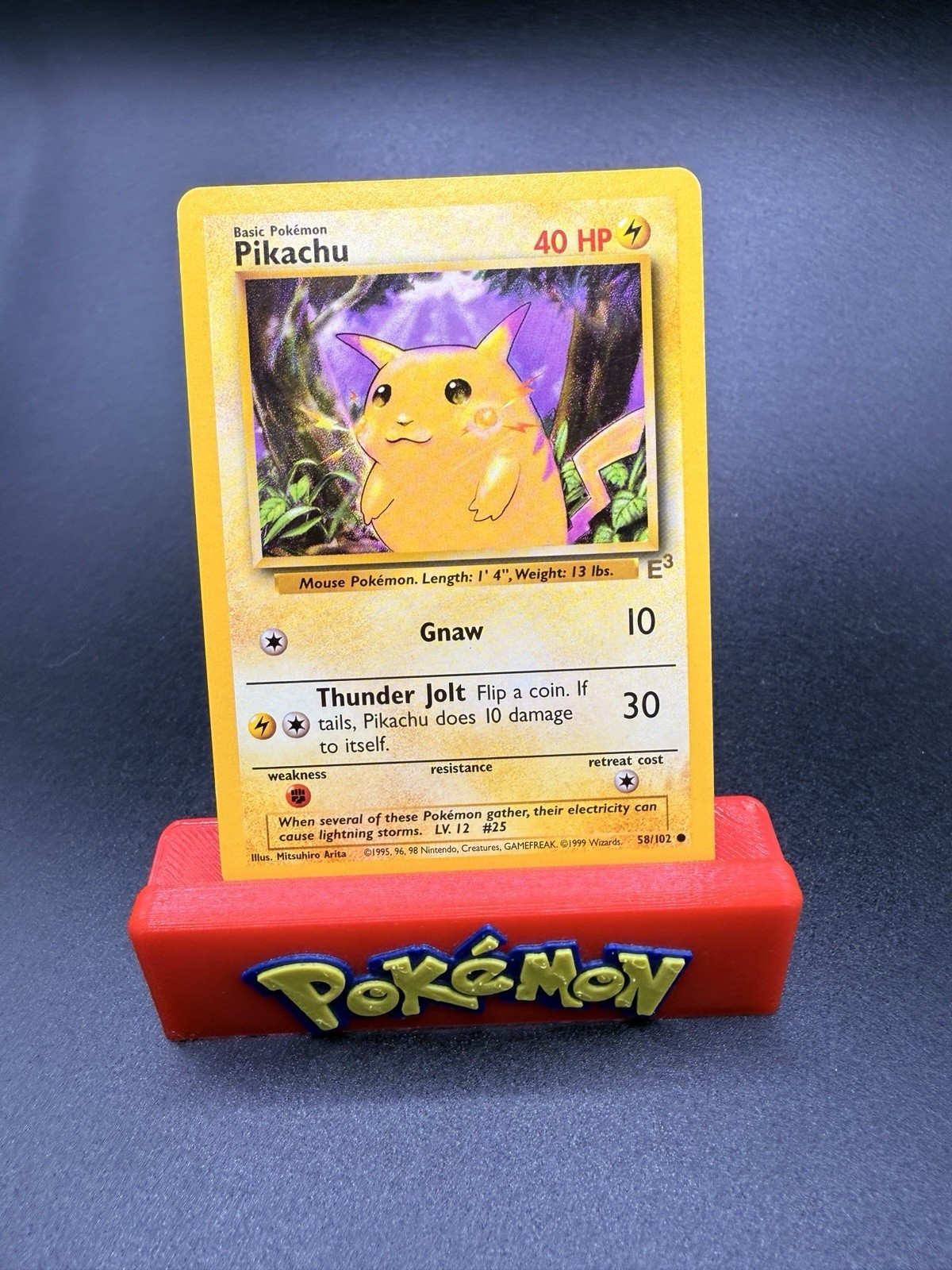 E3 PIKACHU 1999 POKEMON BASE SET YELLOW CHEEKS 58/102 TCG WOTC Wizards LP