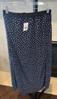 NWT Sanctuary Navy Blue Daisy Floral Midi Pull On Front Slit Slip Skirt Medium — photo 1