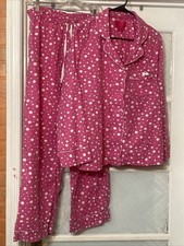 Vintage Victorias Secret Cotton Pajama Set Small Pink Polka dots