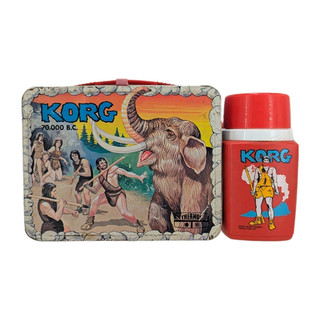 Vintage 1975 Hanna Barbera Korg 70 000 B.C. Metal Lunch Box w/ Thermos