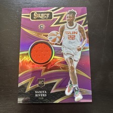 2025-26 Panini Select WNBA Saniya Rivers Rookie Relic Purple Prizm /49 Sun RC