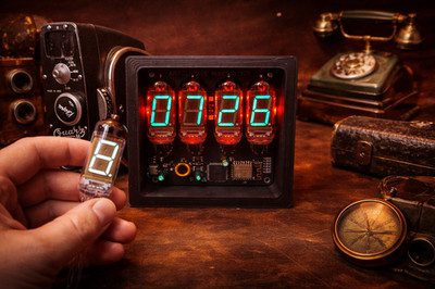 ARTCLUSIVE NCL-2 IV-11 Nixie/VFD Tube Clock with Wi-Fi   USB-C, RGB Backlight