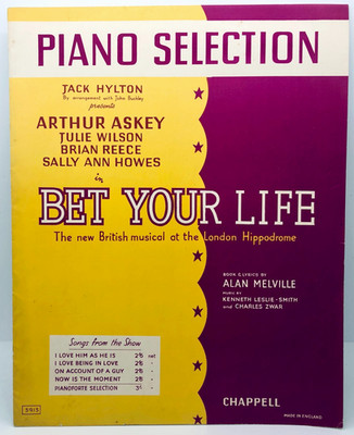BET YOUR LIFE - 1952 UK Klavier Auswahl Noten - Arthur Askey