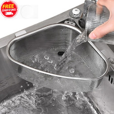 Stainless Steel Sink Strainer Basket, Triangle Drain Rack, Kitchen Food Filter