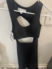 MICHAEL KORS COLLECTION Asymmetric Draped Midi Dress, Black-Size 2 $2,290 Retail