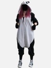 Black and White Panda bodysuit For Adults Oversized Button Up with Pockets Small
