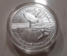 HUMPBACK WHALE - PERTH MINT - 2 OZ .9999 FINE SILVER