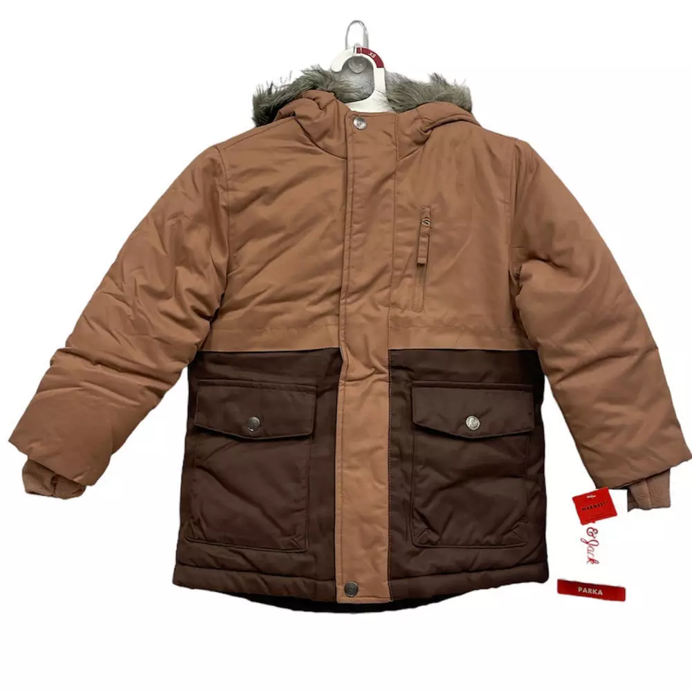 Boys' Winter Heavyweight Parka Jacket Cat u0026 Jack Brown Size XS | eBay