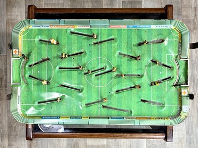 A Marke Technofix Europa Cup tin-plate table football game, made in