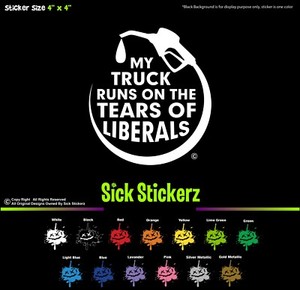 Download Liberal Tears Gas Truck Vinyl Decal Bumper Sticker Car ...