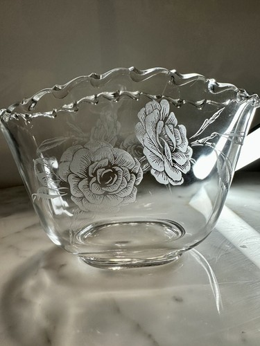 Pañal/jarrón/soporte de pañuelos alto ovalado fostoria camellia - Imagen 7 de 16