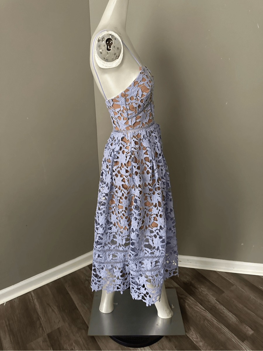 SELF-PORTRAIT AZALEA LACE MIDI DRESS - PURPLE | eBay SELF-PORTRAIT AZALEA LACE MIDI DRESS - PURPLE | eBay